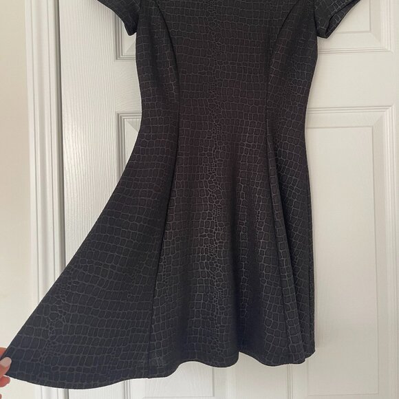 Black Mini Fit-to-flare Dress, Size M - Picture 2 of 4